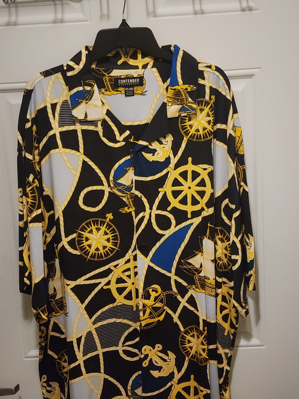 Men's Black & Gold Luxury Nautical Print Shirt